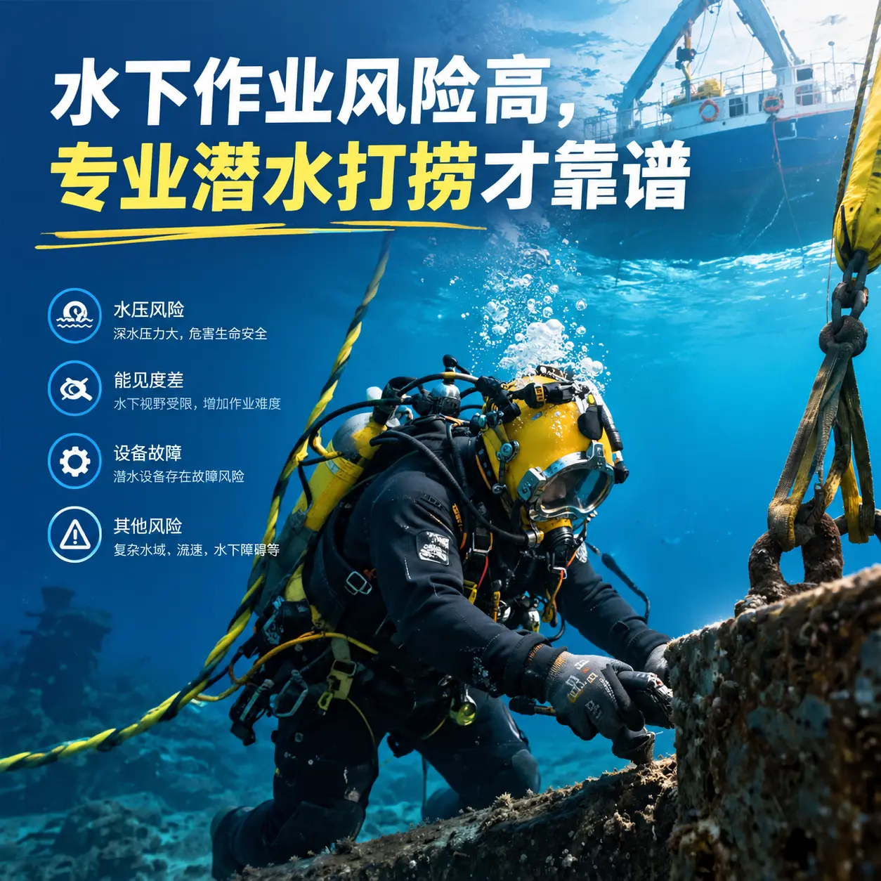 水下作业风险高，绵阳专业潜水打捞才靠谱